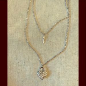 Swarovski Touchstone heart and key necklace